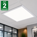 Kit 02 Painel LED Embutir 62x62cm Slim 48W Branco Frio